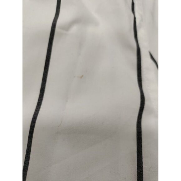 H&M Striped Muscle Fit Short Sleeve Button Up Shirt White/Black Men's Size Small - Picture 2 of 9